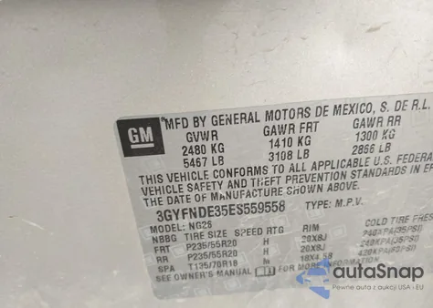 2014 Cadillac Srx Premium Collection из США, поврежденный, VIN 3GYFNDE35ES559558